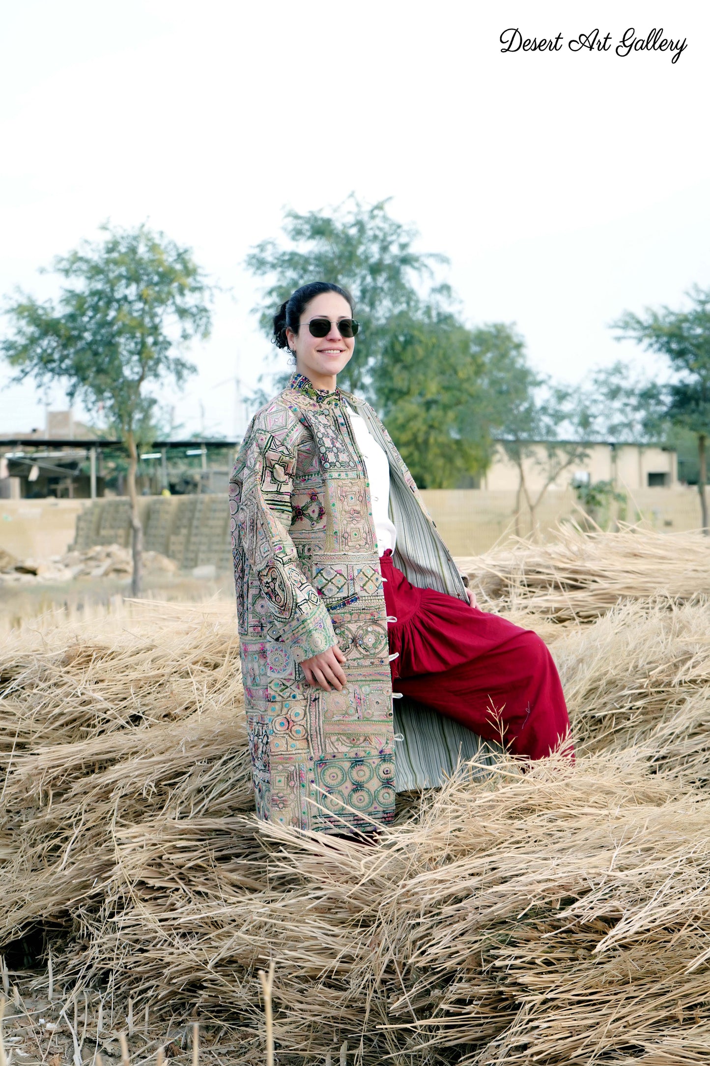 Mukka Embroidery Zari Long Jacket