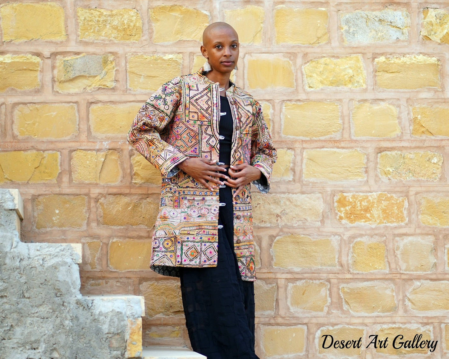 Mukka Embroidery Zari Long Jacket