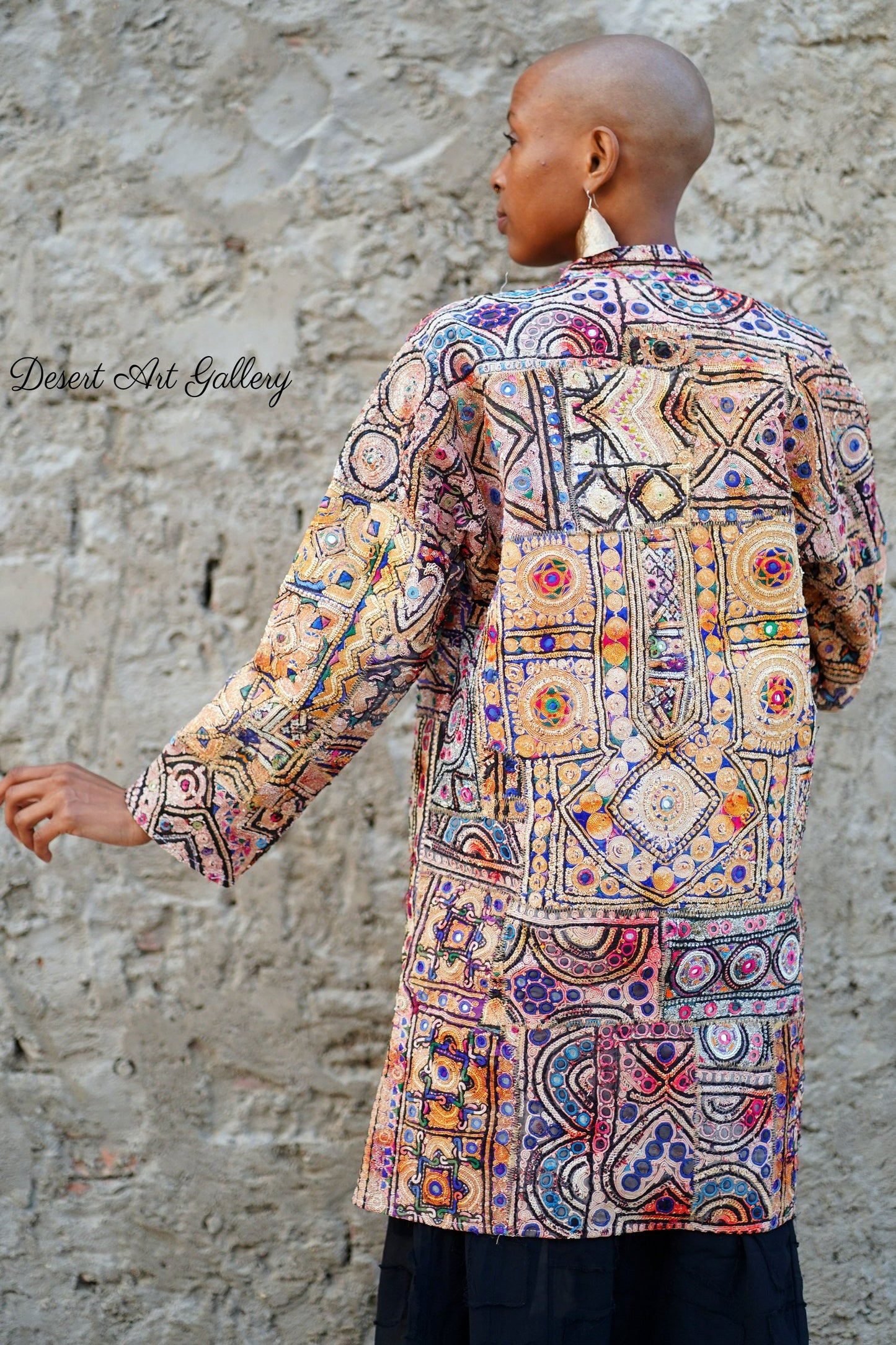 Mukka Embroidery Zari Long Jacket