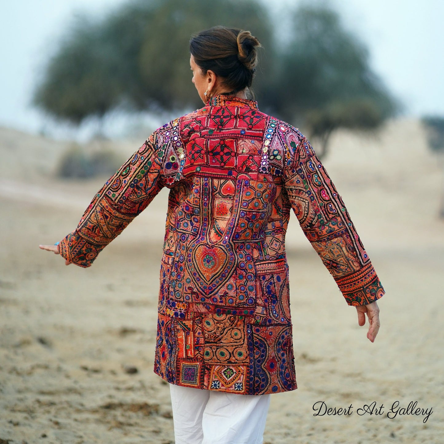 Mukka Embroidery Zari Long Jacket