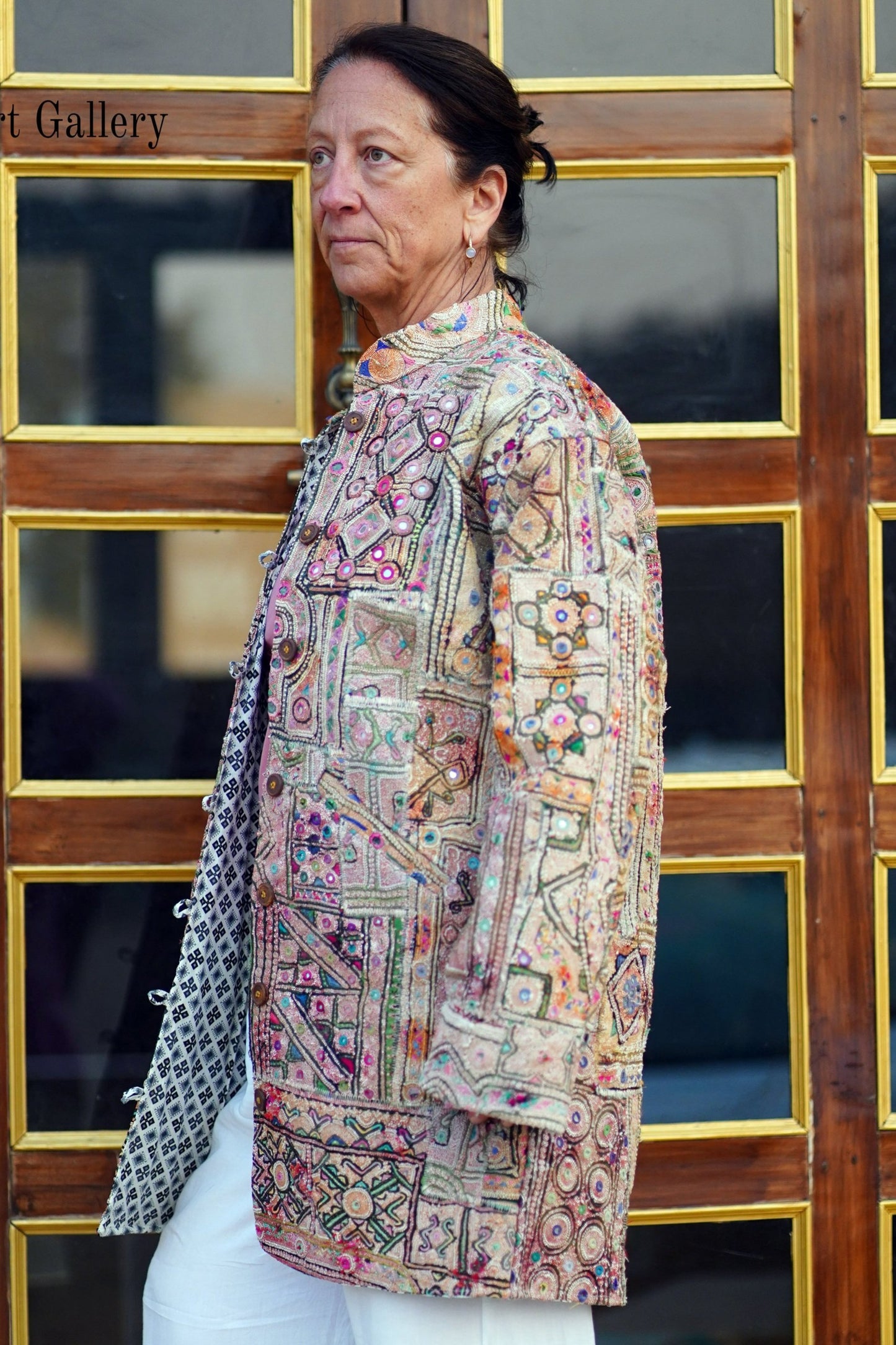 Mukka Embroidery Zari Long Jacket