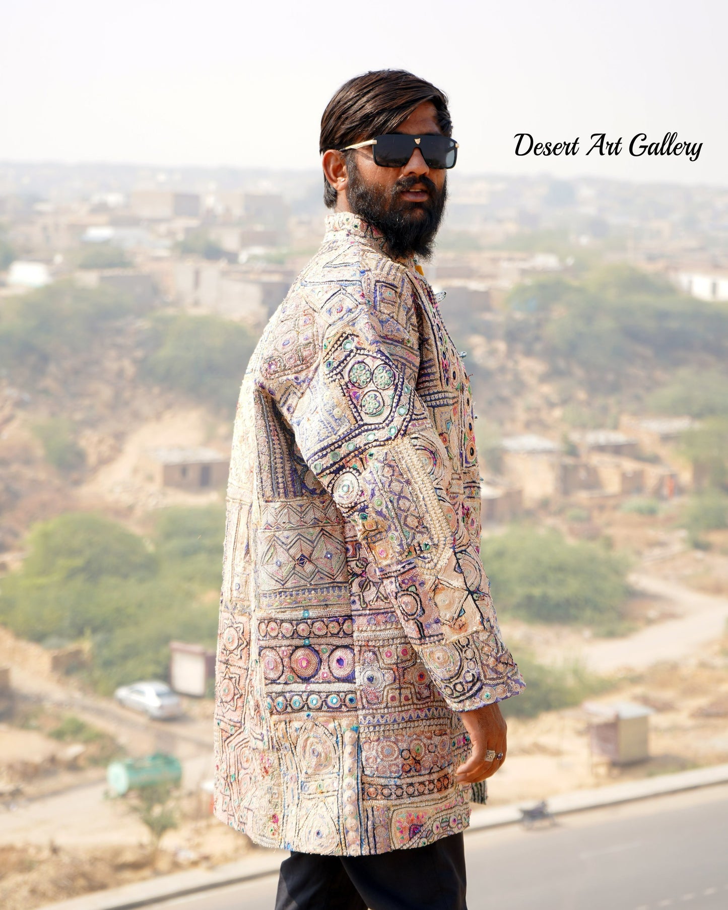 Mukka Embroidery Zari Long Jacket